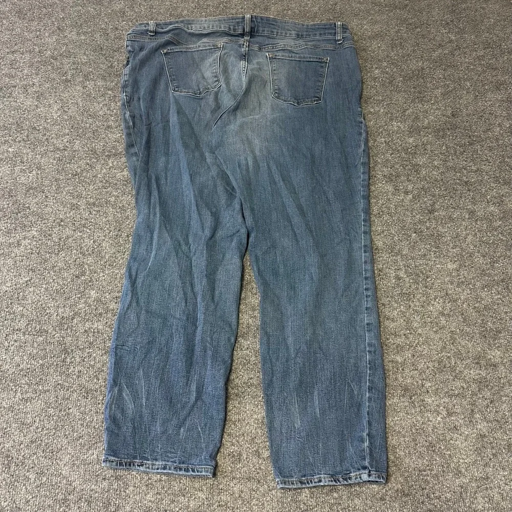 Old Navy Jeans Womens Size 22 Blue Plus Short Distressed Straight Leg Denim